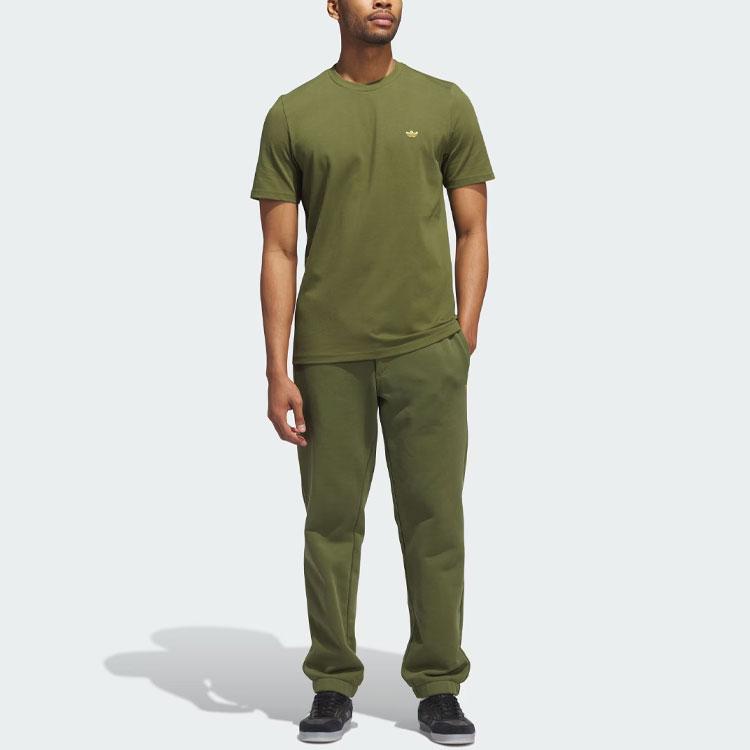 Adidas Originals Heavyweight Shmoofoil Tee Solid Logo Sports Short Sleeve T-Shirt Men Tops Light-Green II5963