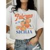 Unisex Vintage Orange Buchstabe Oversized T-Shirt Rundhals Sommer Frucht Grafik T-Shirt Weich Bequem Lässiges Oberteil