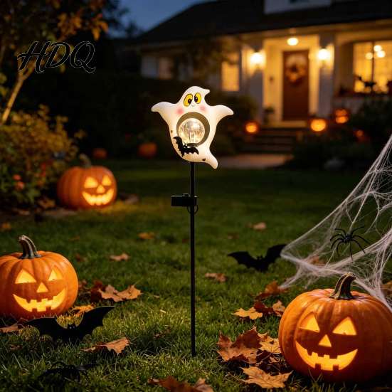 Garden Ground Stake 1/2Pcs Halloween Solar Ghost Light Spooky with LED Light IP65 Waterproof Decorative Lamp for Outdoor Pathway Lawn