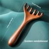 1 PC Natural Golden Sandalwood Five-Claw Scalp Massager Gua Sha Tool Back Scratcher Spa Handheld Meridian Massage Comb Hair Care