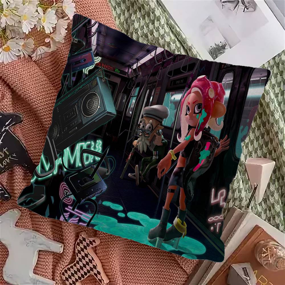 S-Splatoon Game Cushion Cover Car Throw Pillow Case For Sofa Car Christmas Gift 40x40cm 45x45cm