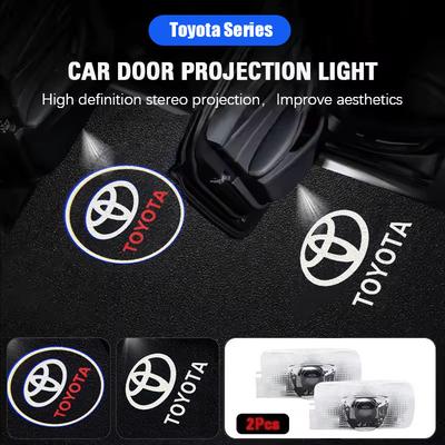 2Pcs Car Door Projector Lamps Welcome Lights Accessories For Hilux Aygo Yaris Ractis Corolla Camry CHR Tacoma Keychain