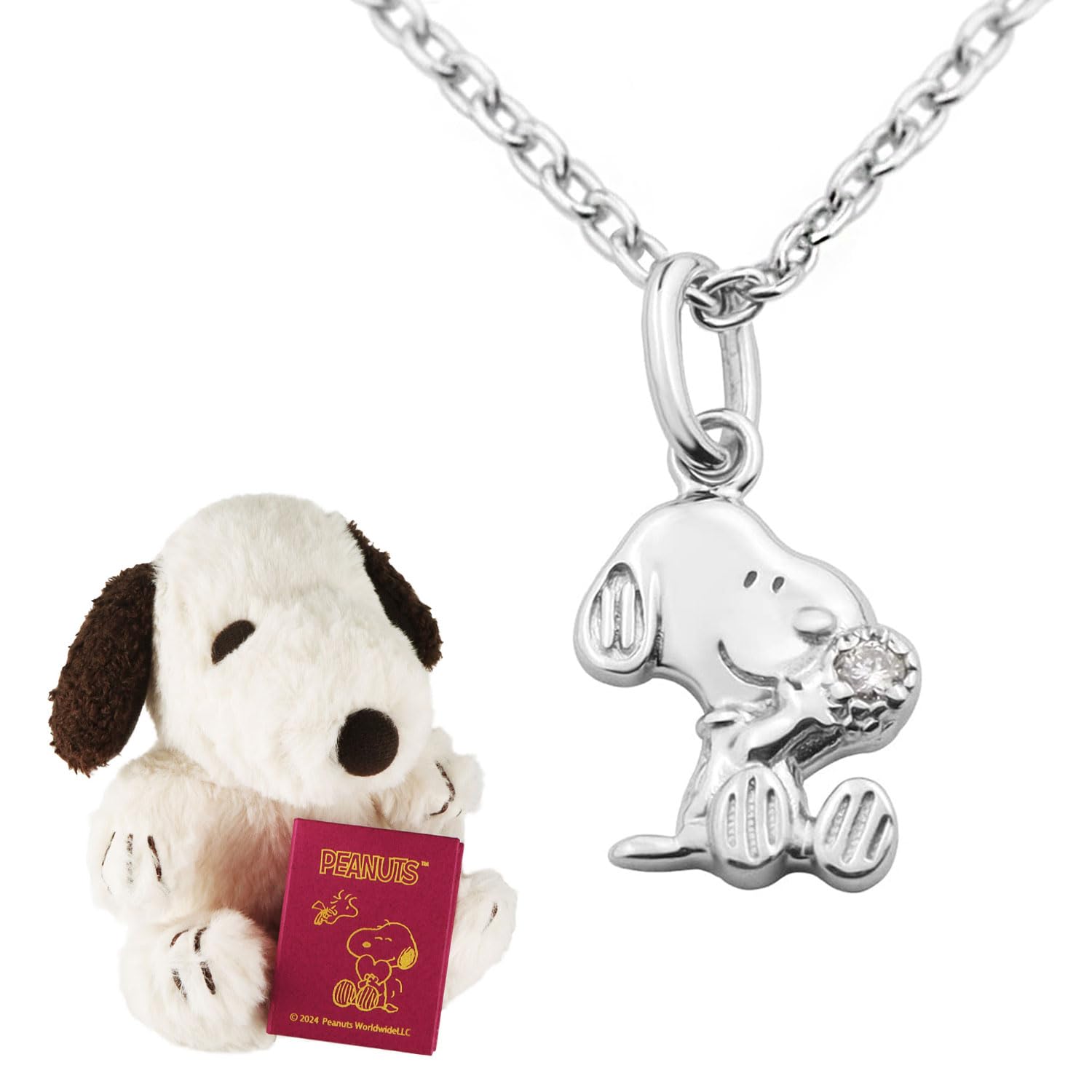 

Snoopy Diamond Petit Necklace it into a stuffed toy Silver 925 Official PEANUTS Goods Character [Shinjuku Ginnokura] (Make set) Women s срібний