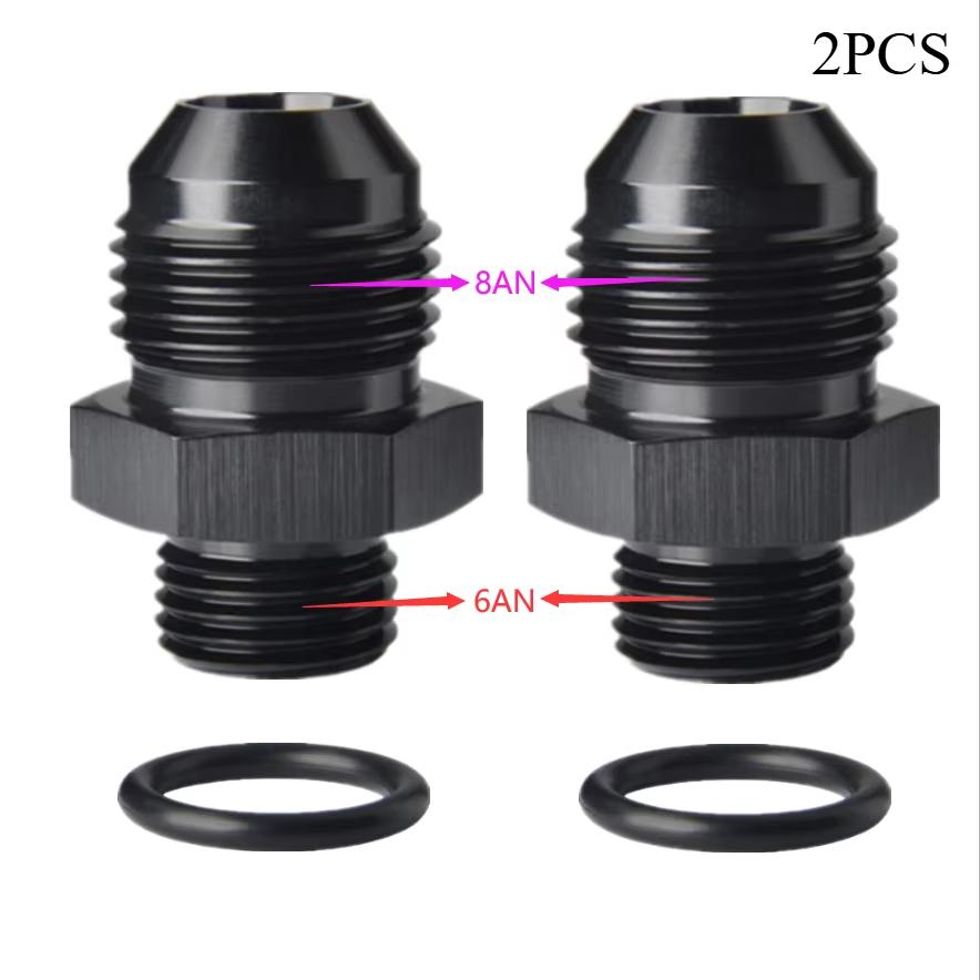 2 Stück ORB -6 -8 O-Ring Boss AN6 AN8 zu 6AN 8AN Außengewinde Adapter Fitting