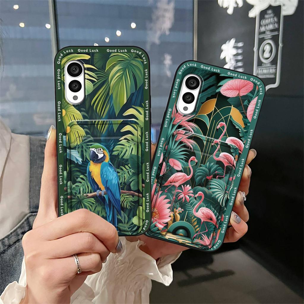 Card slot Durable Phone Case For FCNT/Fujitsu Arrows N F-51C Cover Fashion Design Silicone Shockproof Anti-dust TPU Cute