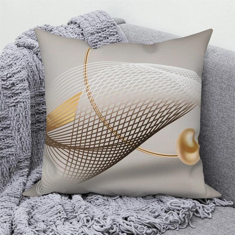 Can Be for Living Room Nordic Pillowcase Decorative Luxury Golden Feather Geometric Sofa Cushion Cover