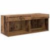 Wall Mounted TV Units with LED Light Strips 6 pcs Reclaimed Wood Effect Particleboard
