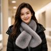 Plush Cross Scarf Thickened Neck Collar Elegant Imitation Fox Fur Scarf  Outdoor