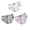 3Pcs Cotton Underwear Women Seamless Briefs Bowknot Stripes Underpants Breathable Mid-Waist Briefs for Female