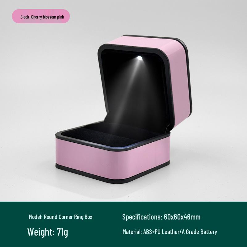Creative LED Light Jewelry Ring Box with Illuminated Display