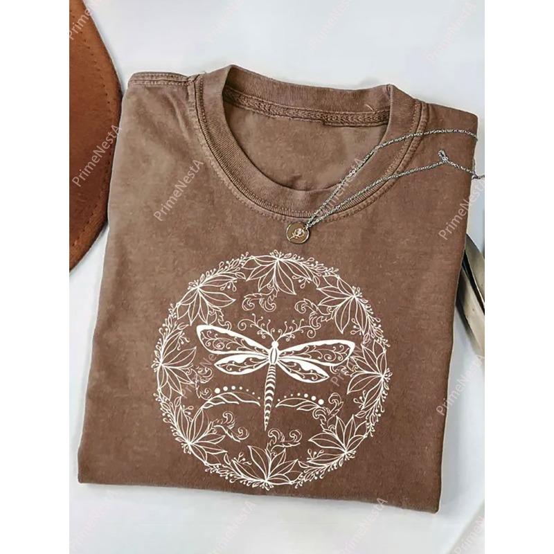 

European sizes Washed, Dragonfly Grass Ball Print, All-Season Charm, Holiday Gift, Perfect Present 5XL дубильна кора
