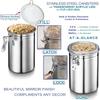 Stainless Steel Canister Set with Lids - Airtight Food Storage Canisters for Kitchen Counters, Tea, Sugar, Flour, Coffee Beans