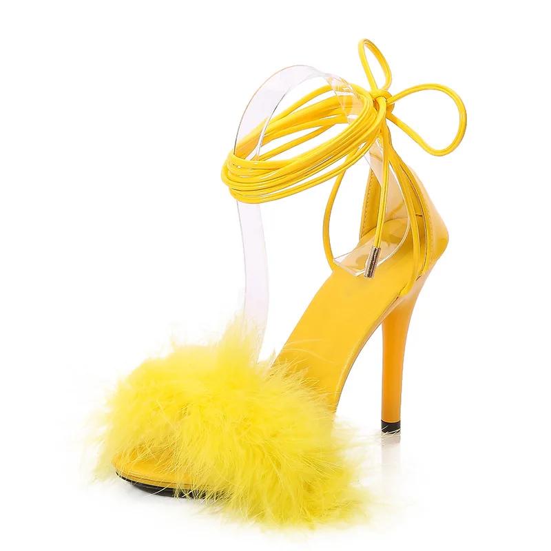 Fashion Mao Mao 35-43 Sexy Super High Heels 11CM High Nightclub Transparent Sandals Sexy Shoes Plus Size Shoes Women Slippers
