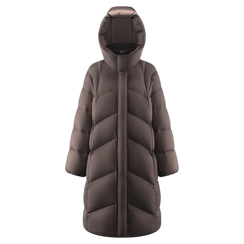 Ailiaiyi Women's Long Puffer Down Coat with Detachable Knit Collar