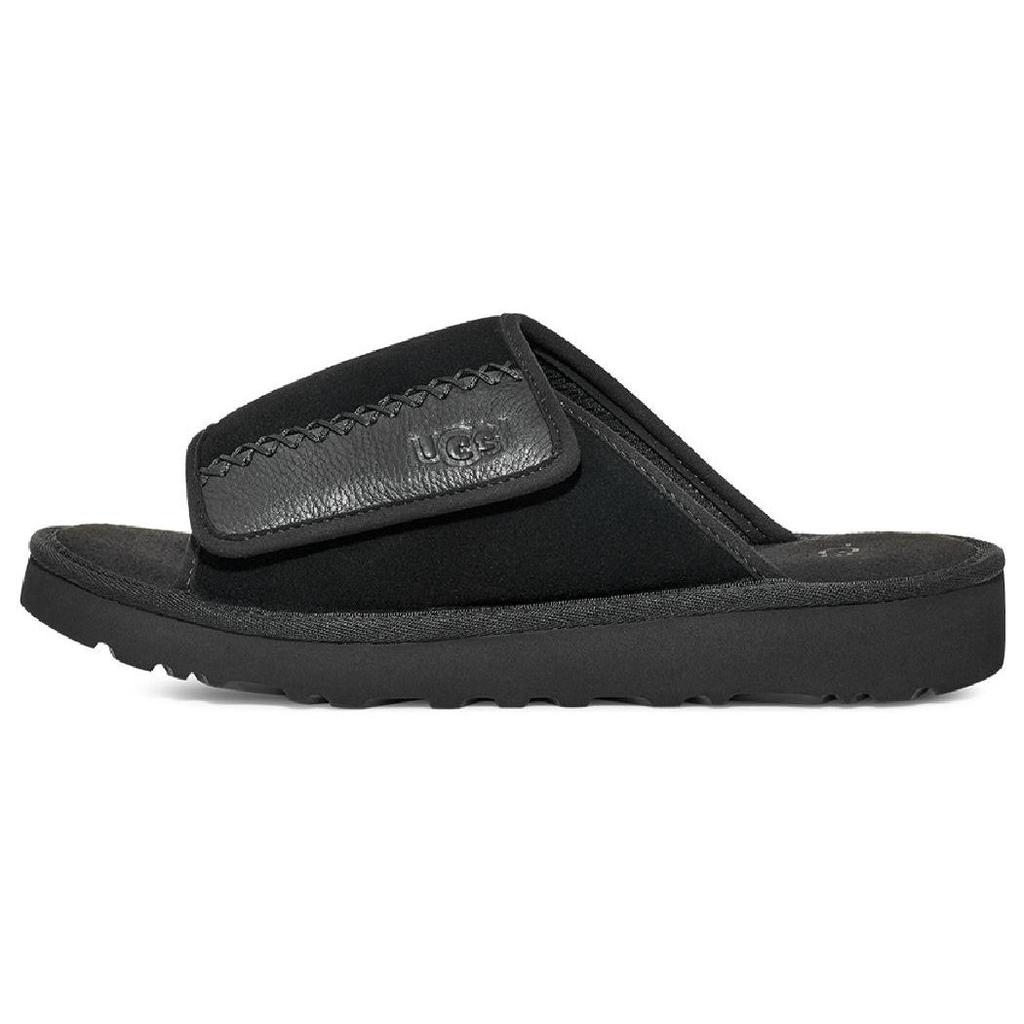 UGG Goldencoast Slide Leather Lightweight Minimalist Fashion Sandals Men Sandals Black 1136651-BLK