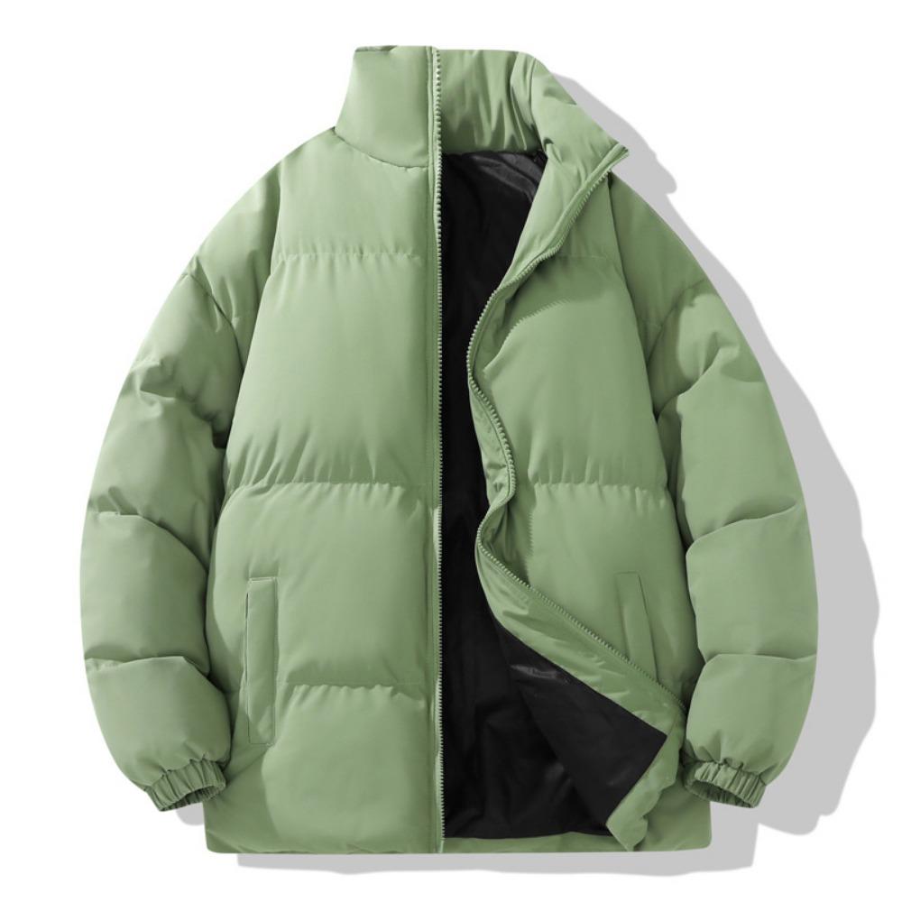 2025 New Winter Men's Stand-up Collar Solid Color Loose Bread Clothes Couple Cotton Clothes Jacket Warm Windproof and Cold Women