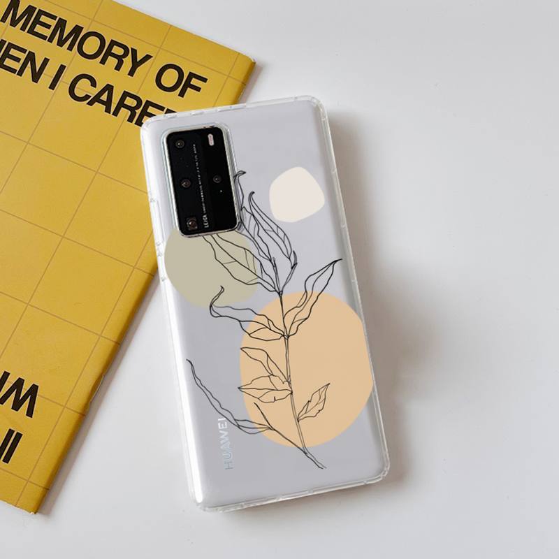 

Простой чехол для телефона Leaf для Samsung A51 A52 A71 A12 для Redmi 7 9 9A для Huawei Honor8X 10i прозрачный чехол Honor 20lite