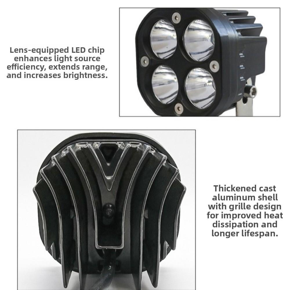 12V 24V Driving Moto Spotlights White/Yellow Light Car Fog Lamp Motorcycle Work Light  Truck