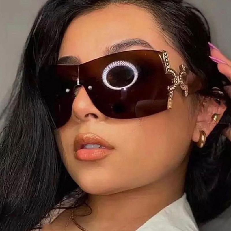 New Sports Trend Goggle Sunglasses Women Men  Fashion Punk Glasses  Sun Glasses Brand Designer Irregular Uv400 Eyewear