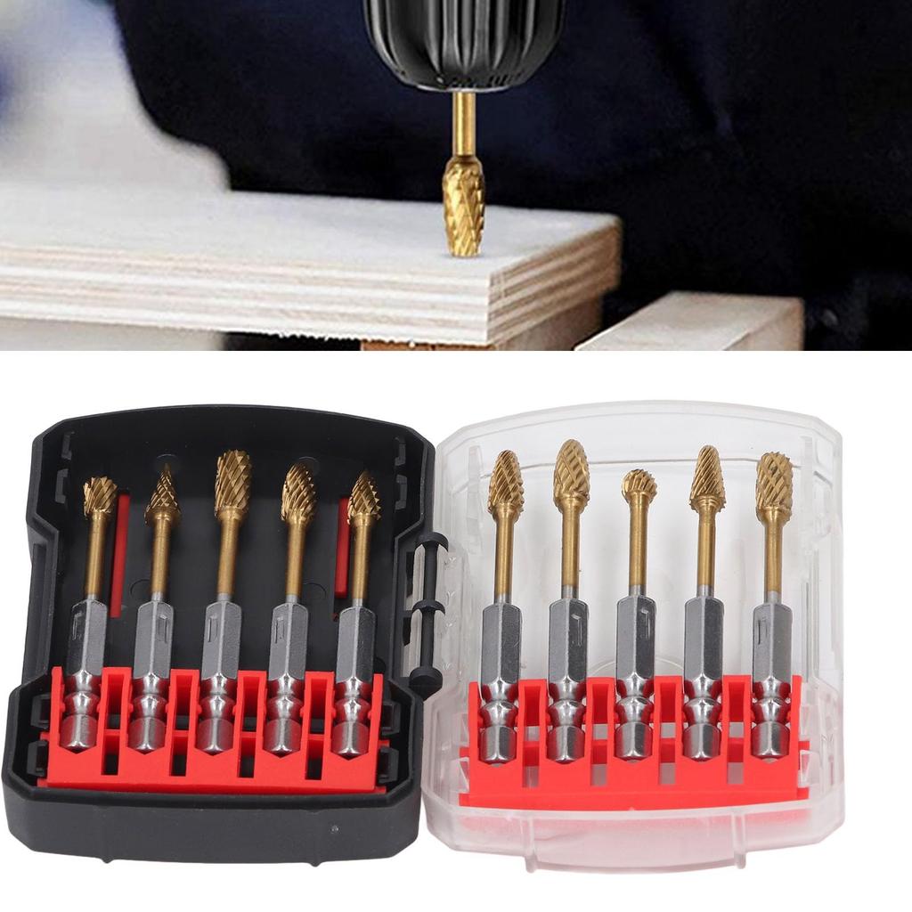 10Pcs Carbide Double Cut Rotary Burrs Set for Woodworking Carving Polishing Hex Shank Grinder Bits