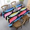 1pc Colorful Sardine Fish Print Table Cover Polyester Tablecloth Vibrant Table Accessory Durable Square/Rectangle Table Cloth