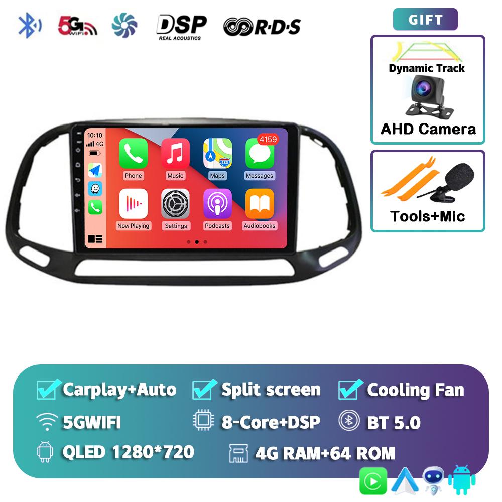 Android 14 Carplay Auto Car Radio For Fiat Doblo 2015 2016 2017 2018 2019 Multimedia GPS Video Player Navigation Stereo 2din DVD