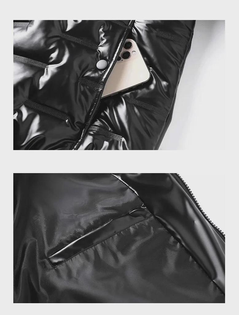 Men's Shiny Hooded Winter Cotton Coat - Korean Style, Trendy, Versatile, and Handsome Design