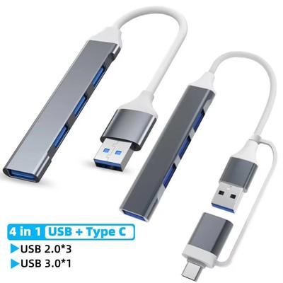 Aluminium Alloy USB-C HUB 4 IN 1 OTG Adapter USB 3.0 Docking Station  Computer Accessories