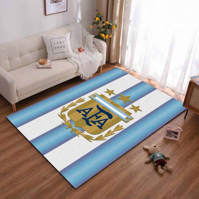 Argentinian Flag Design Rug with AFA Logo Non-slip rug suitable for living room and bedroom sofas sofas