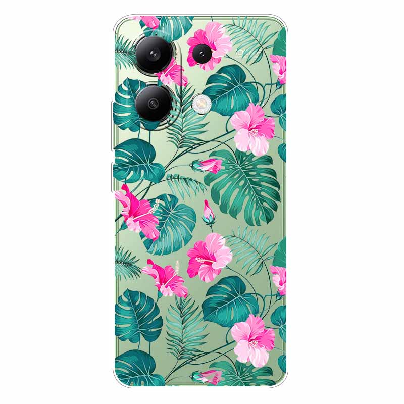 For Xiaomi Redmi Note 13 4G Case TPU Clear Soft Cute Girl Paint Cover For Redmi Note 13 4G Case Note13 Transparent Silicone