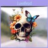 Skeleton Halloween Flower Butterfly Pattern Acrylic Pendant For Car Decoration