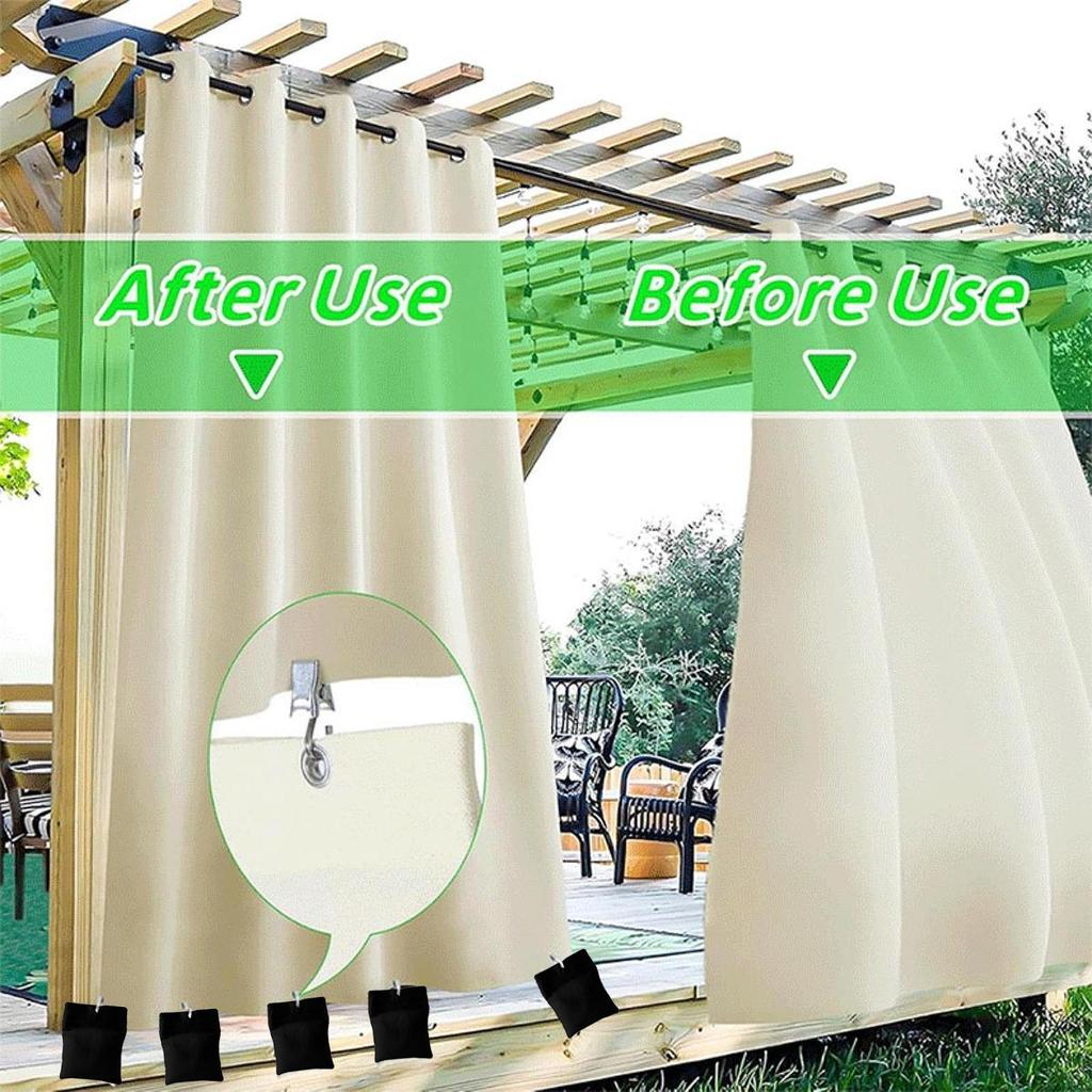 12 Schwerlast- und praktische Outdoor-Vorhanggewichte mit Raffhaltern, beschwerte Beutel für Terrassenvorhänge,