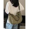 Canvas bag women's large capacity 2026 new summer versatile shoulder crossbody bag casual college student class tote bag