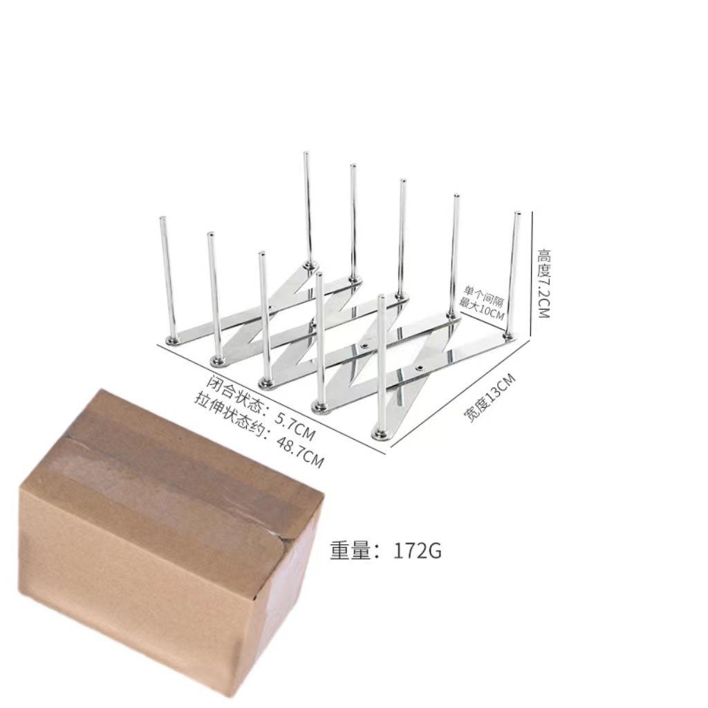 

Stainless Steel Kitchen Retractable Shelf for Placing Bowls, Dishes, and Pot Lids, Multi-functional Shelf