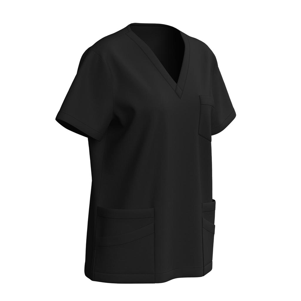 Women's Uniforms Quick Dry Fabrics V-Neck With Pockets Short Sleeves Long Pants Solid Color Workwear Suit