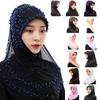 A Dropshipping / Spot / OEM Handmade Beaded Islamic Costumes Women's Scarf Muslim Headscarf