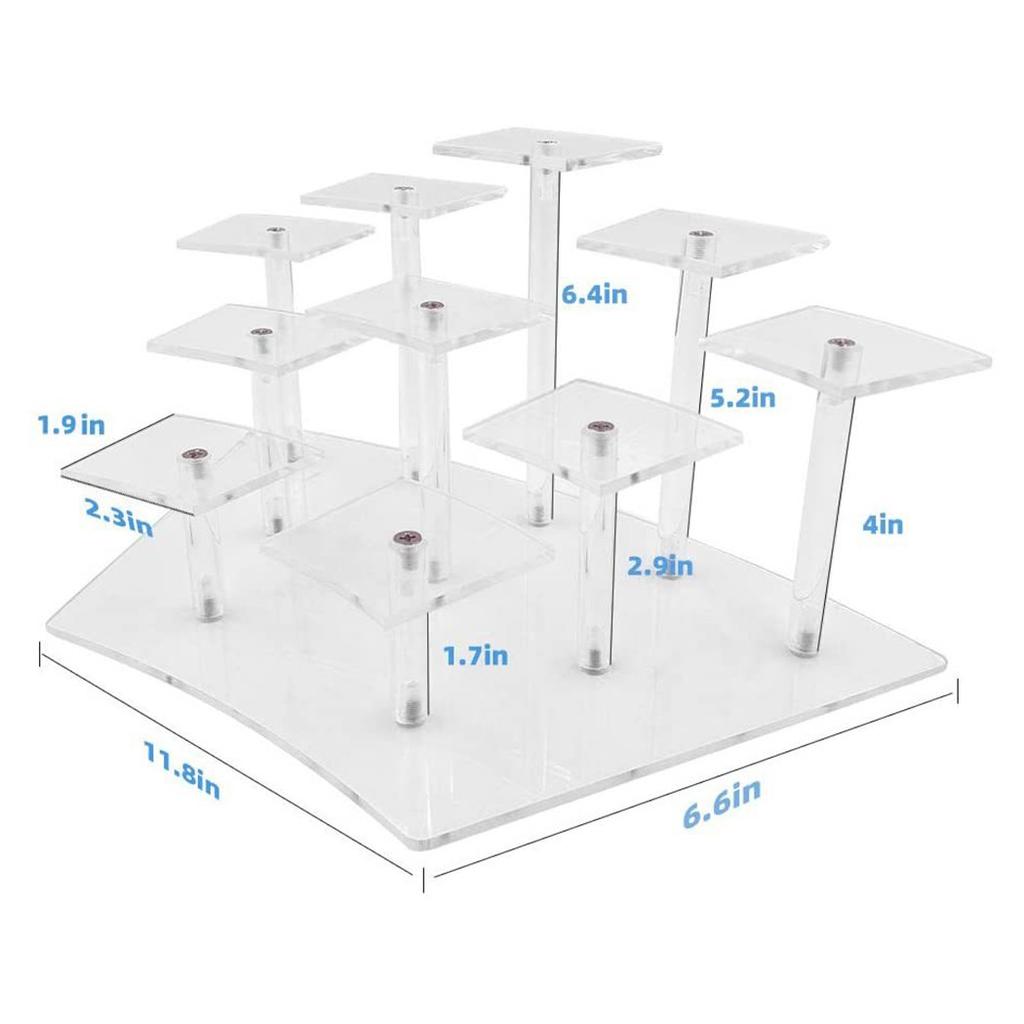Acrylic Dessert Display Stand Jewelry Cake Perfume Storage Rack Birthday Party Cupcake Display Rack Toy Figure Organizer Decor