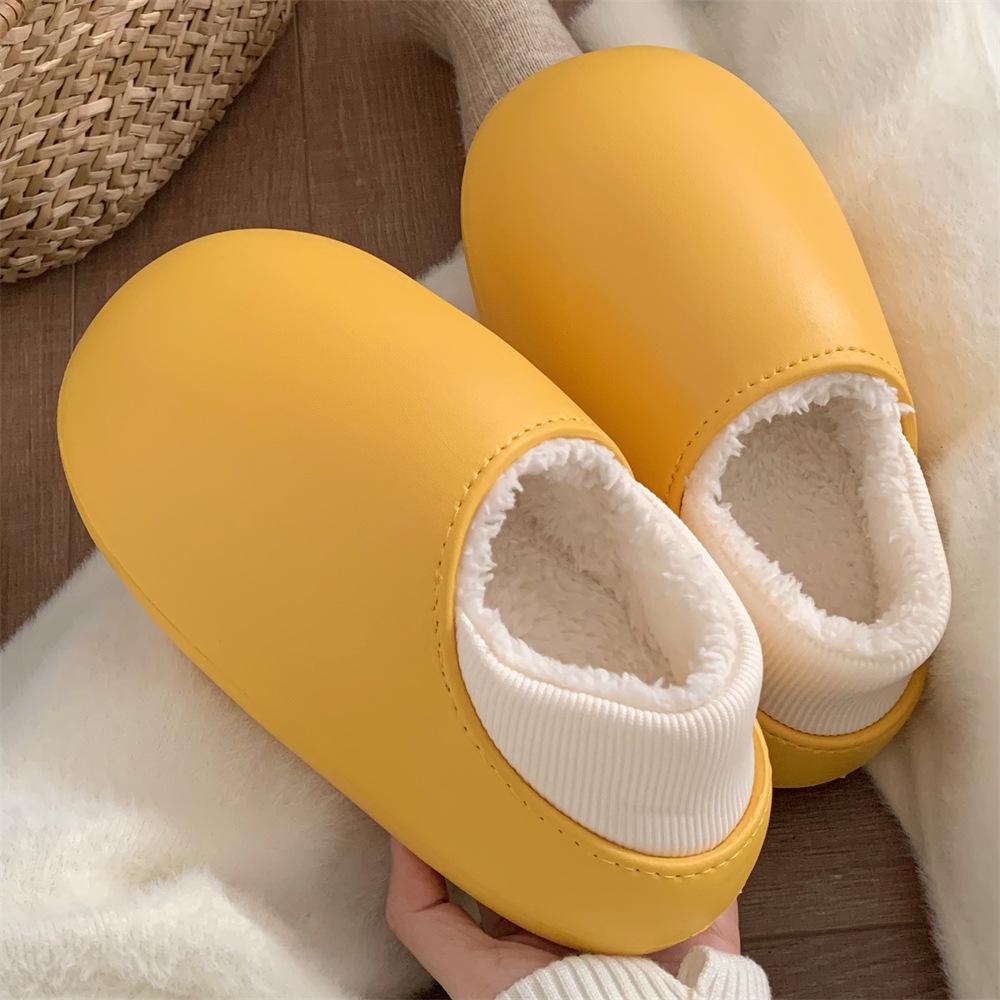 New Slippers Women Winter Soft Fluffy Waterproof Cotton Shoes for Home Thick Sole Slippers Cozy Warm Flats Non-Slip Shoe