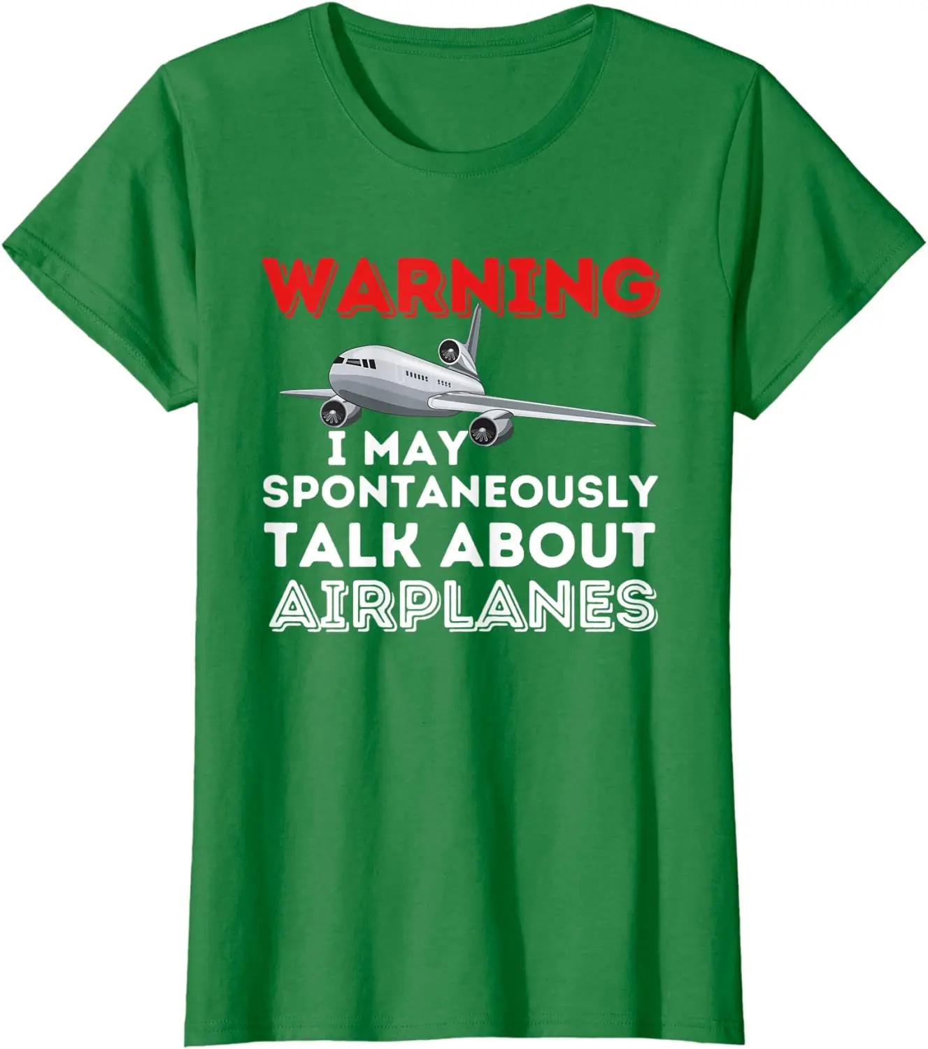 

I May Talk About Airplanes Funny Pilot Aviation Airplane Men TShirt Short Casual 100 Cotton Shirts S