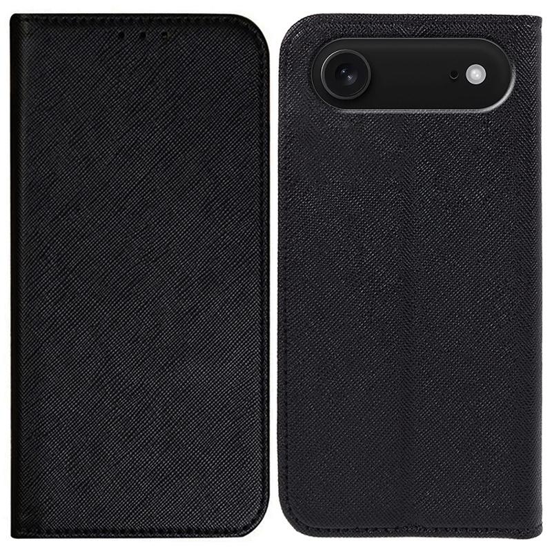 For iPhone 17 Air Case Cross Texture Leather Phone Cover Hidden Magnetic