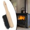 Fireplace Brush Oblong Soft Bristle Wooden Handle Shape