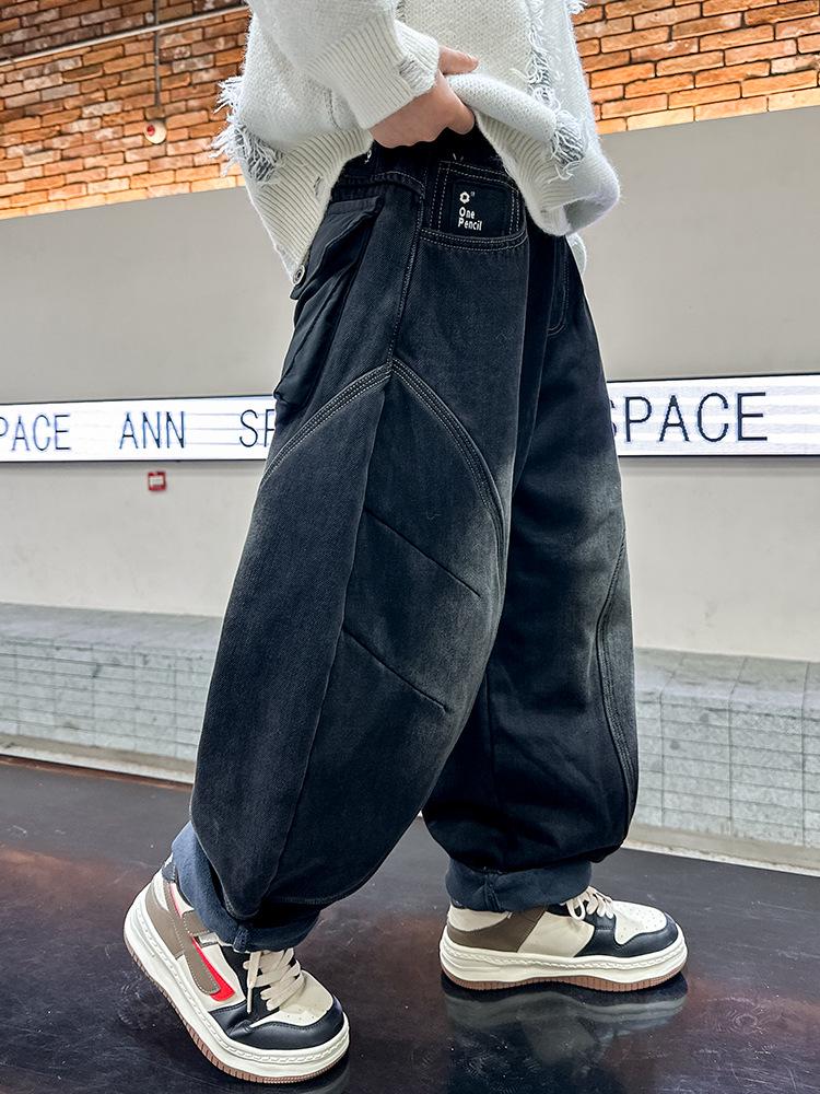Boys' 2025 Autumn Punk Retro Loose Straight-Leg Jeans