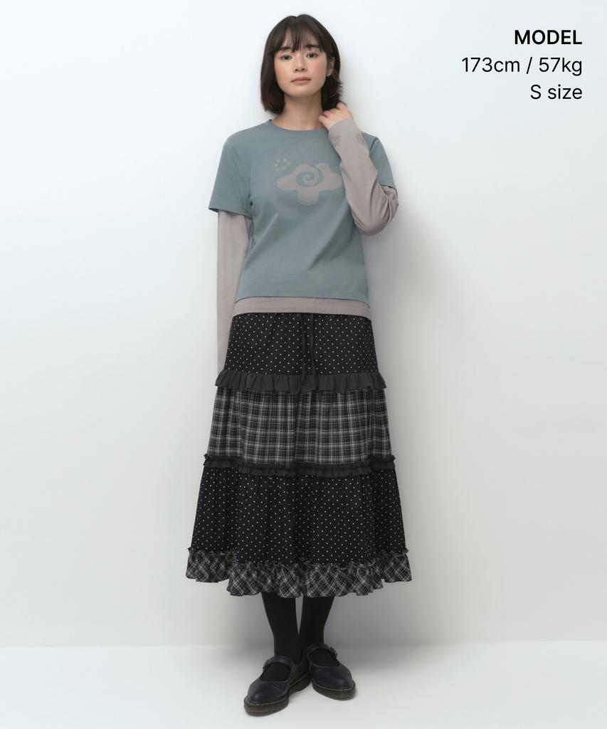 MUSINSA STANDARD WOMAN [Ohesio Collaboration] Layered Long Sleeve T-Shirt [Mint Gray]