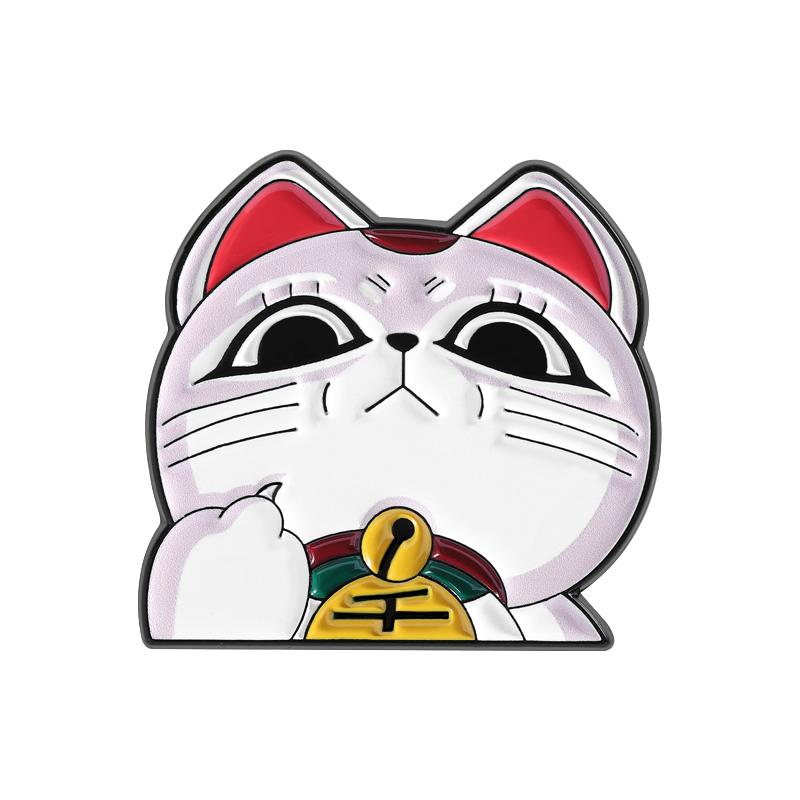 Lucky Cat Enamel Pins Turbo Granny Running Cat Rude Finger Brooches Lapel Badges Clothes Anime Jewelry Gift for Fans Friends