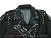 Women Suede Genuine Studded Black Biker Leather Jacket Stylish Handmade Jacket