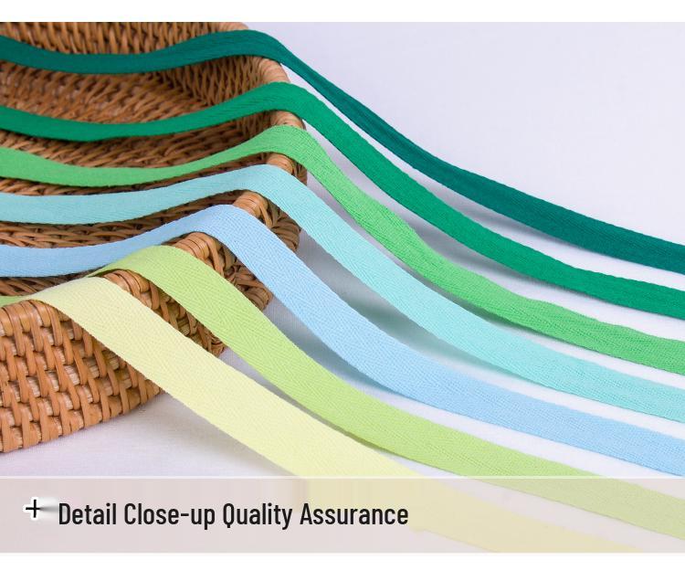 2.5 Cm Cotton Herringbone Tape, 45 Meters - Fabric Strap for Edge Binding and Clothing Accessories