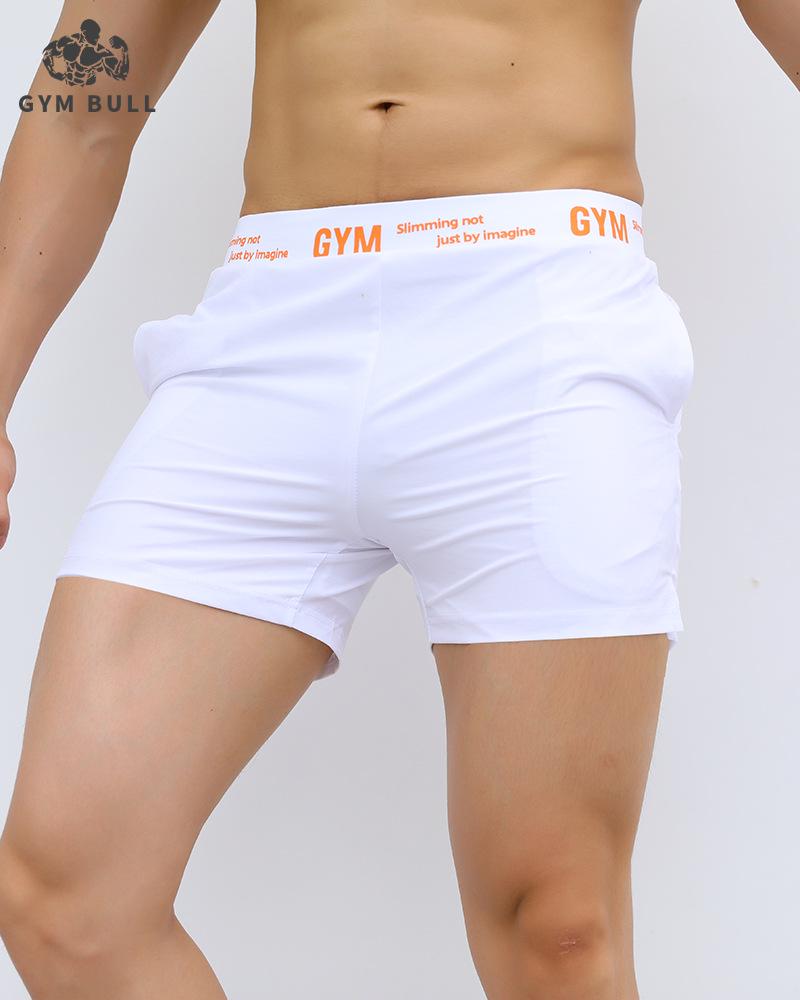 Men's Summer Elastic Ice Silk Sports Shorts - Breathable, Loose, Quick-Dry, Three-Quarter Length for Running & Training.