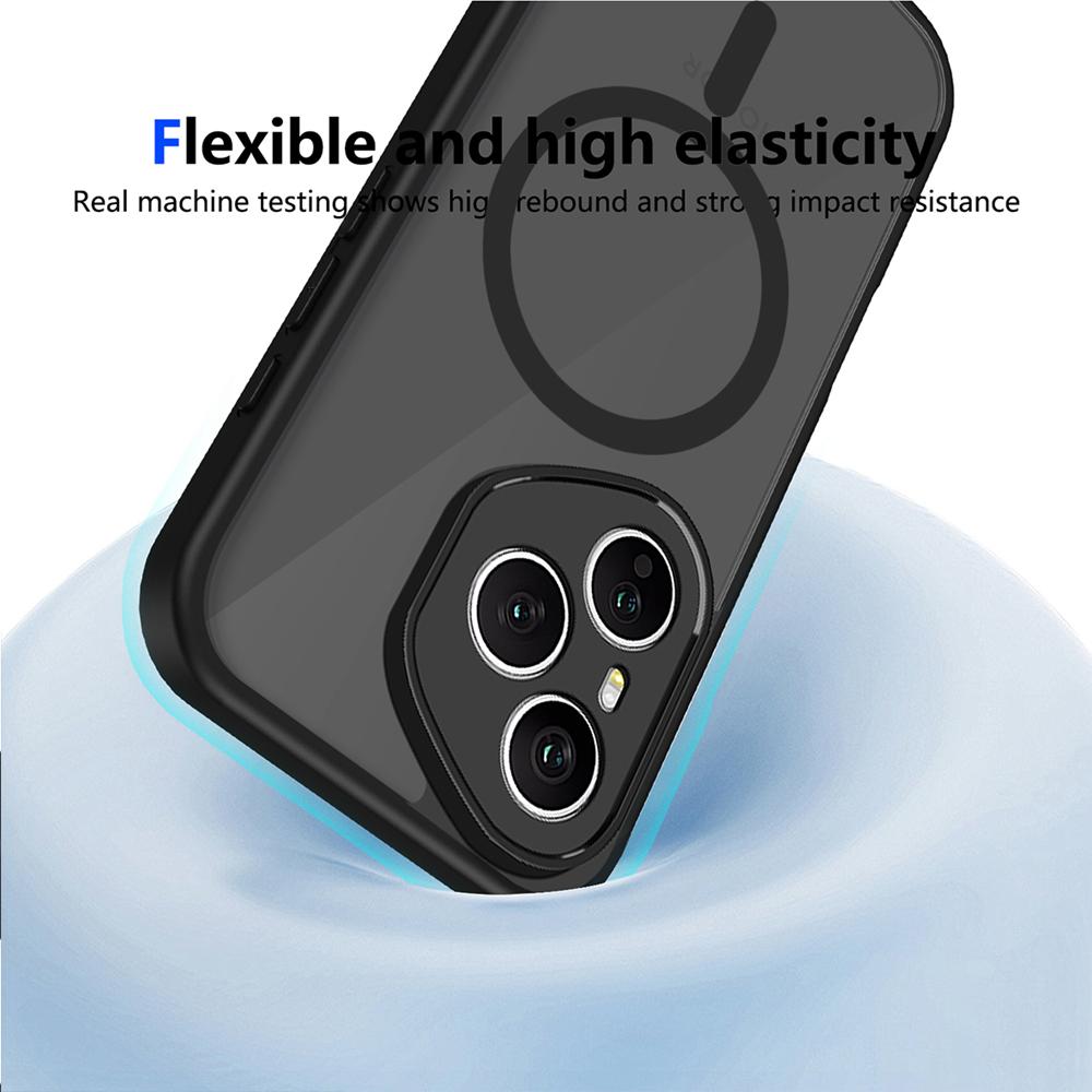 KEYSION Magnetische Handyhülle für HONOR 400 Pro 5G Silikon+PC Matt Durchscheinend Klar Stoßfest Rückseite für Honor 400 Lite 5G