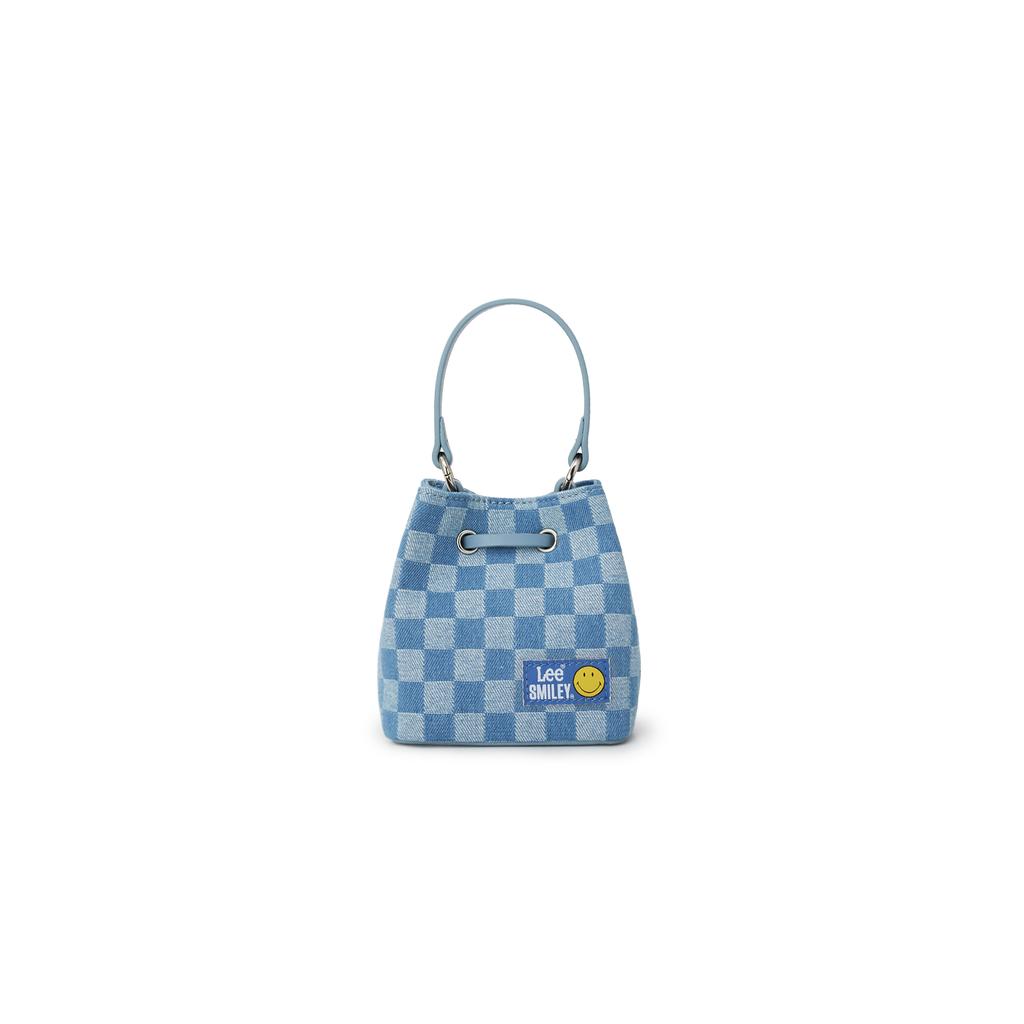 New Lee PU, Textile Mixture Handbag, Shoulder Bag, Crossbody Bag Regular Women's Blue Plaid LE250256S-512
