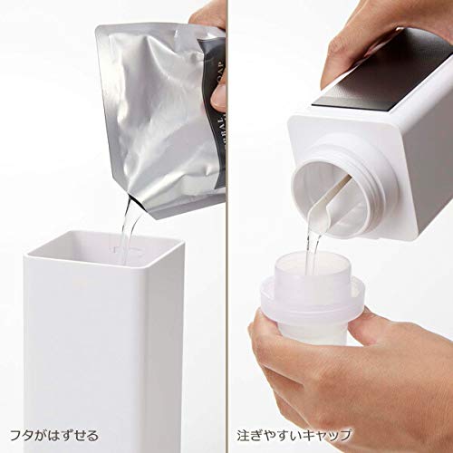 [Set of 2] Yamazaki Jitsugyo Laundry Bottle Tower Magnetic Refill White 4852 | Storage Magnet Laundry Detergent Fabric Softener Attaches to Washing Ma